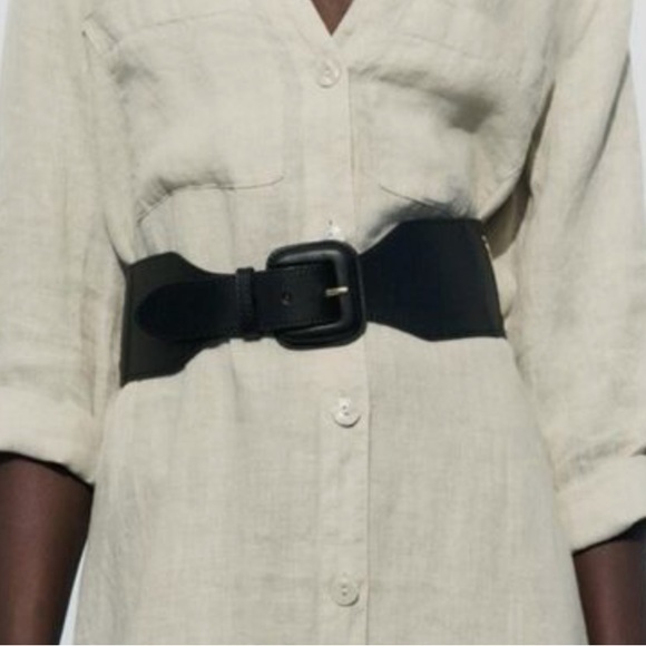 Zara Woven Tan and Black Belt- New! - Picture 6 of 8